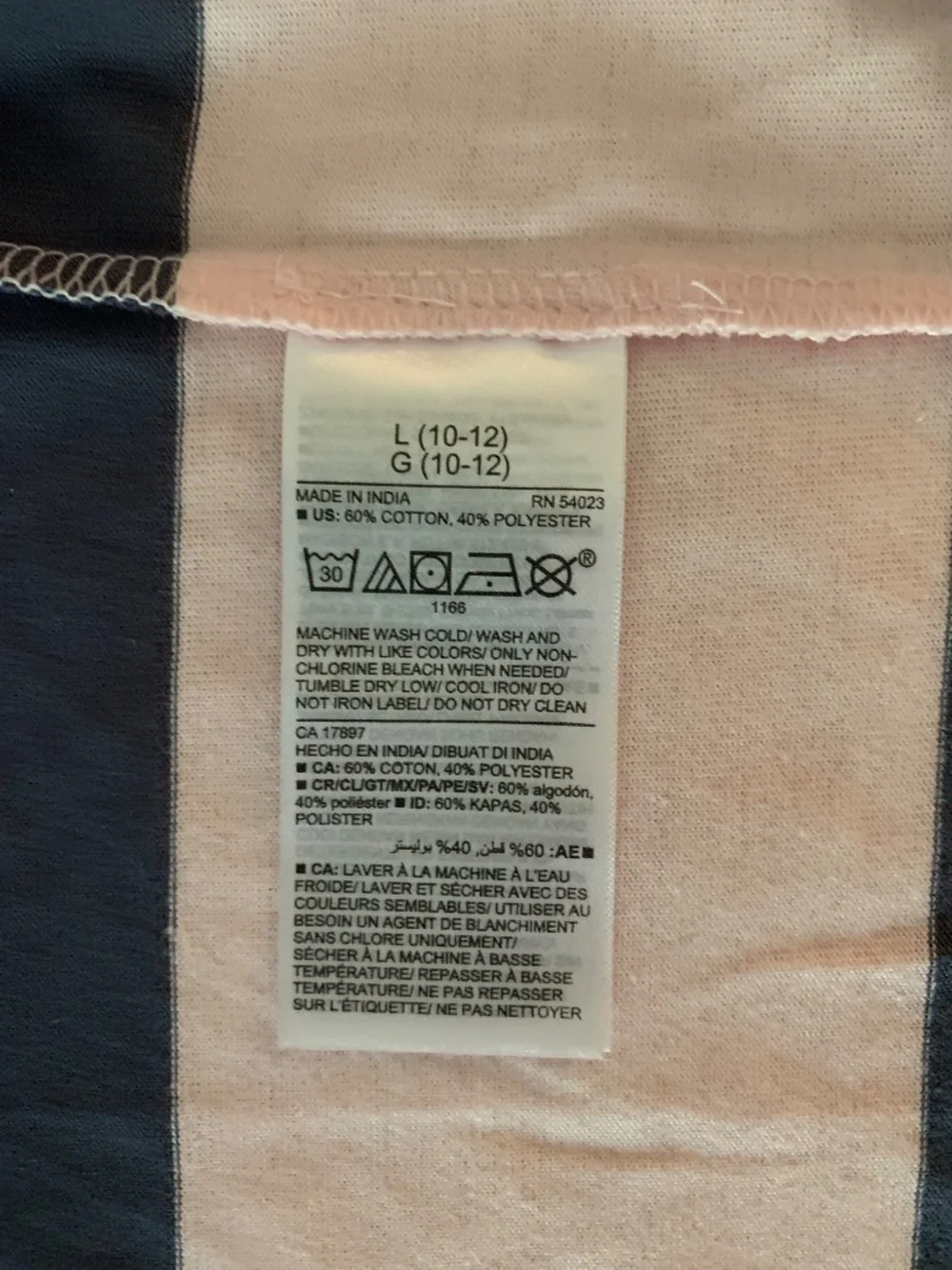 Old Navy Kids Pink Navy Wide Stripe T-Shirt Size L 10-12